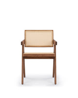 Capitol teak™ outdoor armchair | woven seat - walnut stained teak - dining chairs | chair | madorne
