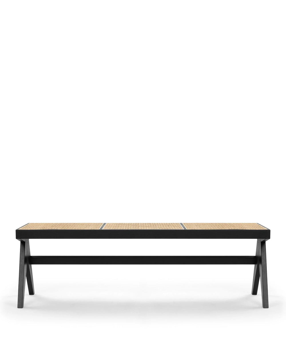 Capitol weave™ bench | black rattan - benches & daybeds weave | upholstered | madorne