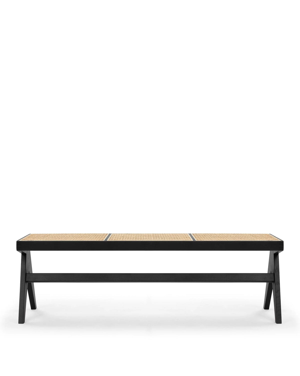 Capitol weave™ bench | black rattan - benches & daybeds weave | upholstered | madorne