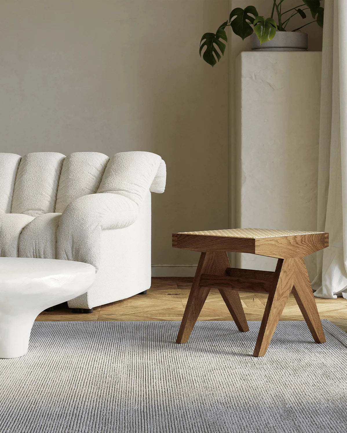 Capitol weave™ stool | walnut - low - stools & ottomans weave | modern ottoman | madorne