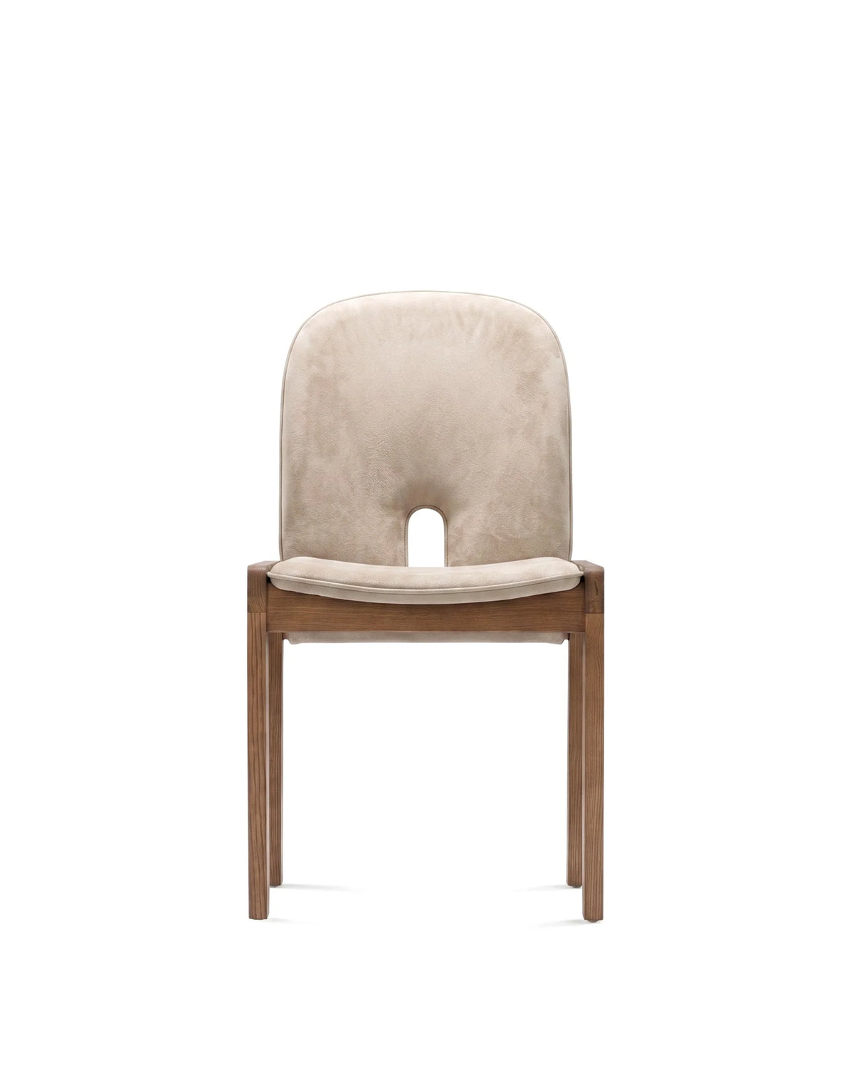 Cinque 65™ side chair | upholstered wood - latte vegan suede - dining chairs 65 inspired by scarpa 121 | madorne