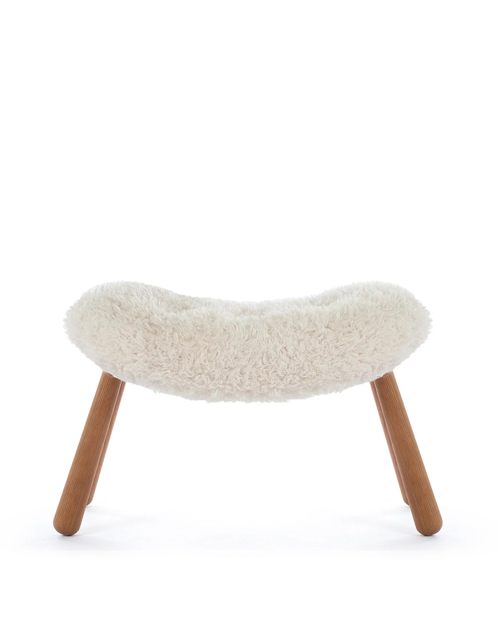 Clama 44™ ottoman | white long hair sherpa - stools & ottomans 44 | modern | contemporary design | madorne