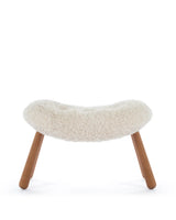 Clama 44™ ottoman | white long hair sherpa - stools & ottomans 44 | modern | contemporary design | madorne