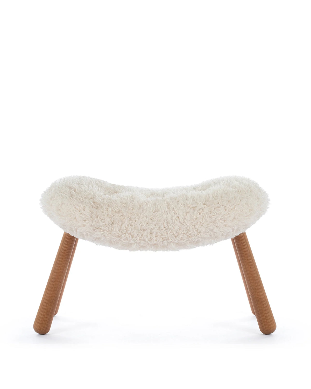 Clama 44™ ottoman | white long hair sherpa - stools & ottomans 44 | modern | contemporary design | madorne