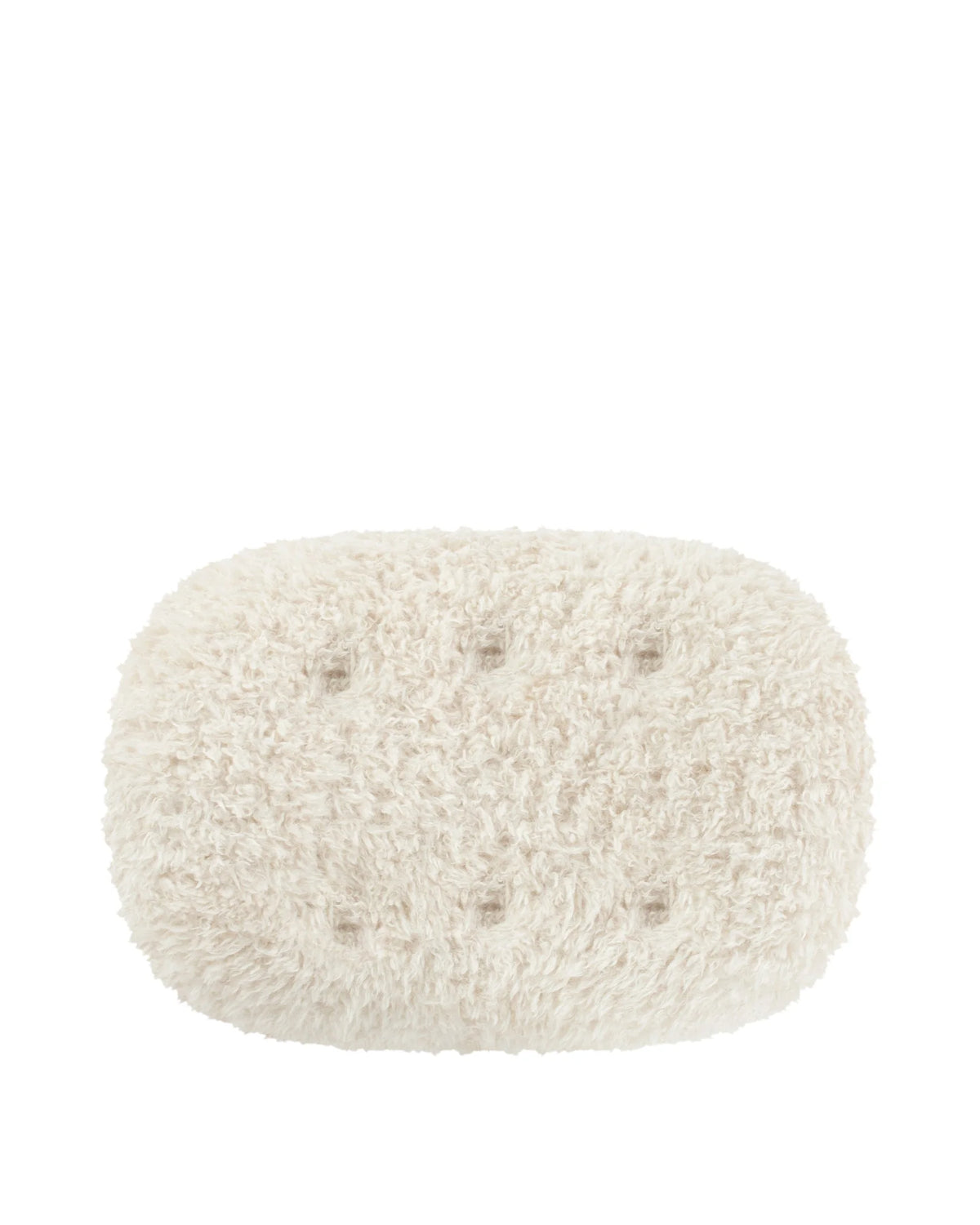 Clama 44™ ottoman | white long hair sherpa - stools & ottomans 44 | modern | contemporary design | madorne
