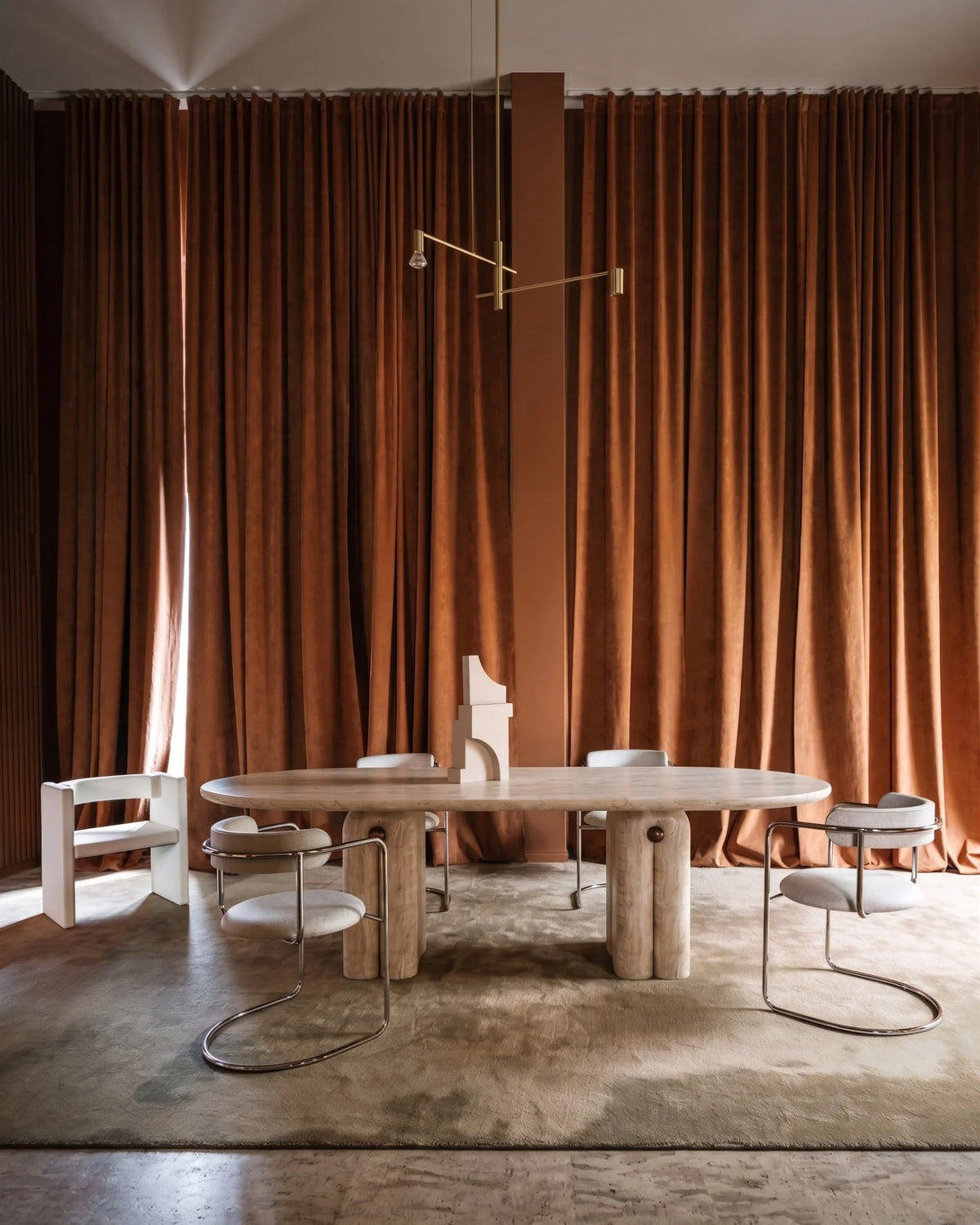 Clama Stone™ Dining Table | Travertine