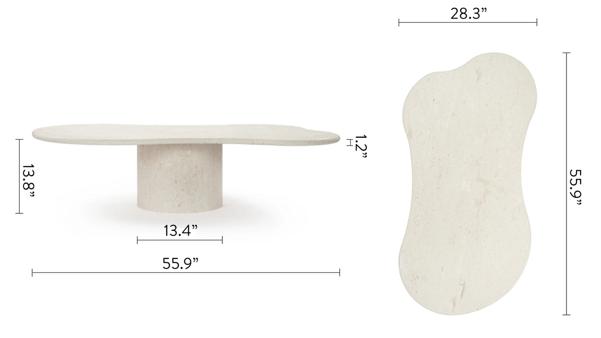 Cumulus™ stone coffee table | organic form - tables cloud-form marble | madorne