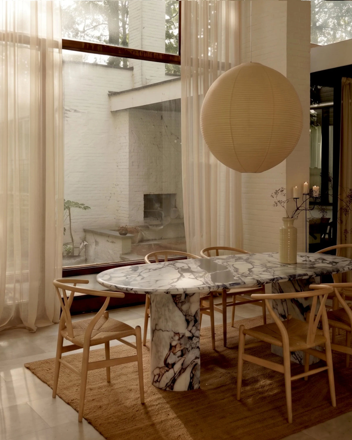 Danta 77™ dining table | marble or concrete - tables 77in | madorne