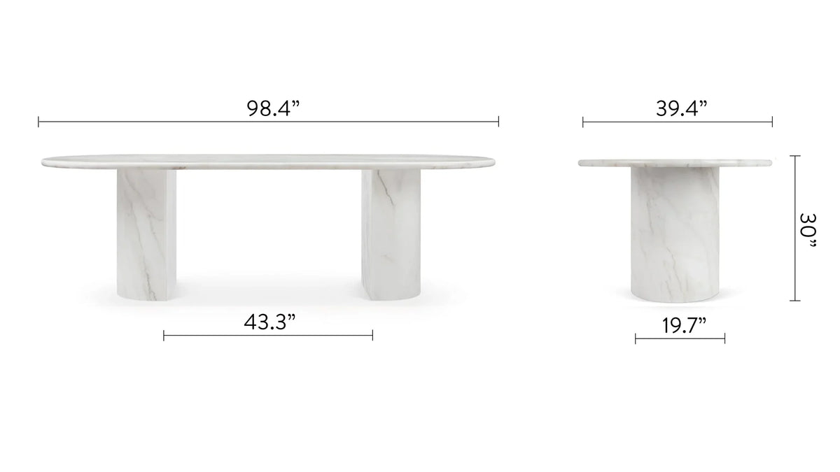 Dante 98™ dining table | sculptural finish - tables 98 | madorne