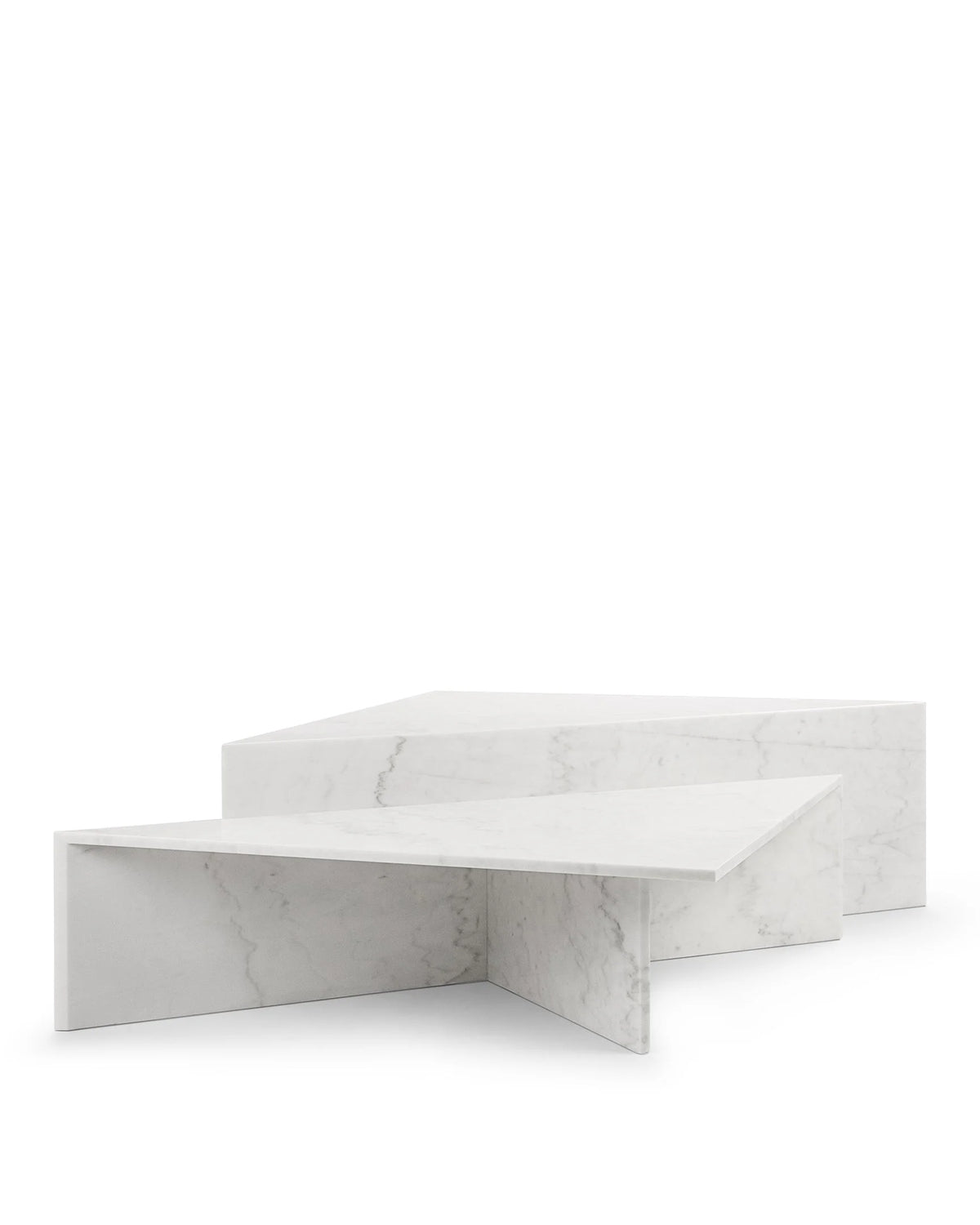 Deia™ coffee table set | polished italian white marble - tables deia | madorne