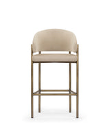 Esma™ bar stool | curved back and metal frame - latte vegan suede brushed brass - & counter stools esma | designer