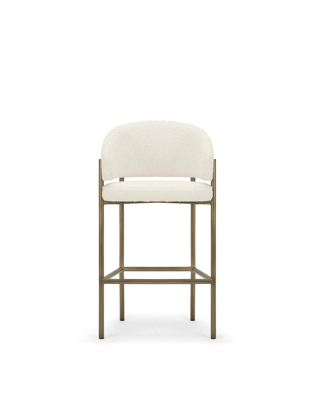 Esma™ bar stool | curved back and metal frame - luxe sherpa brushed brass - & counter stools esma | designer