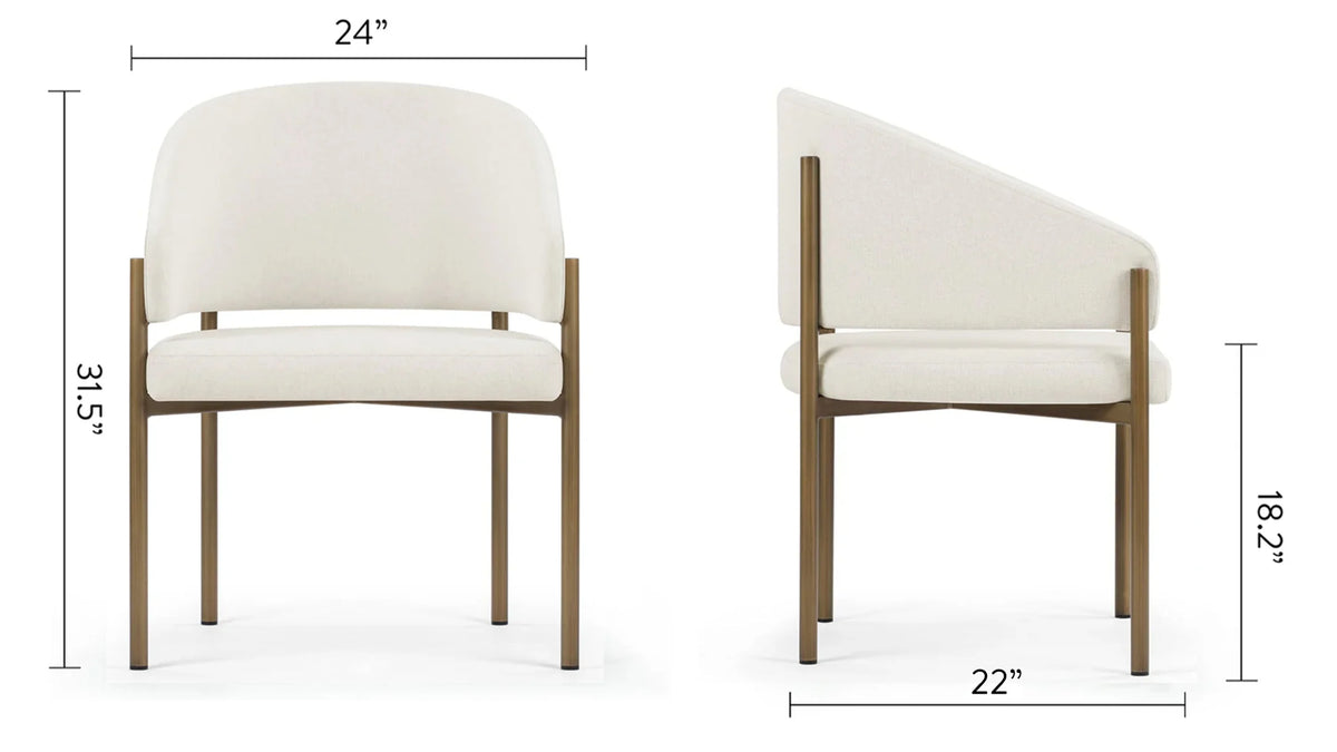 Esma™ barrel dining chair | metal frame - chairs curved with | madorne