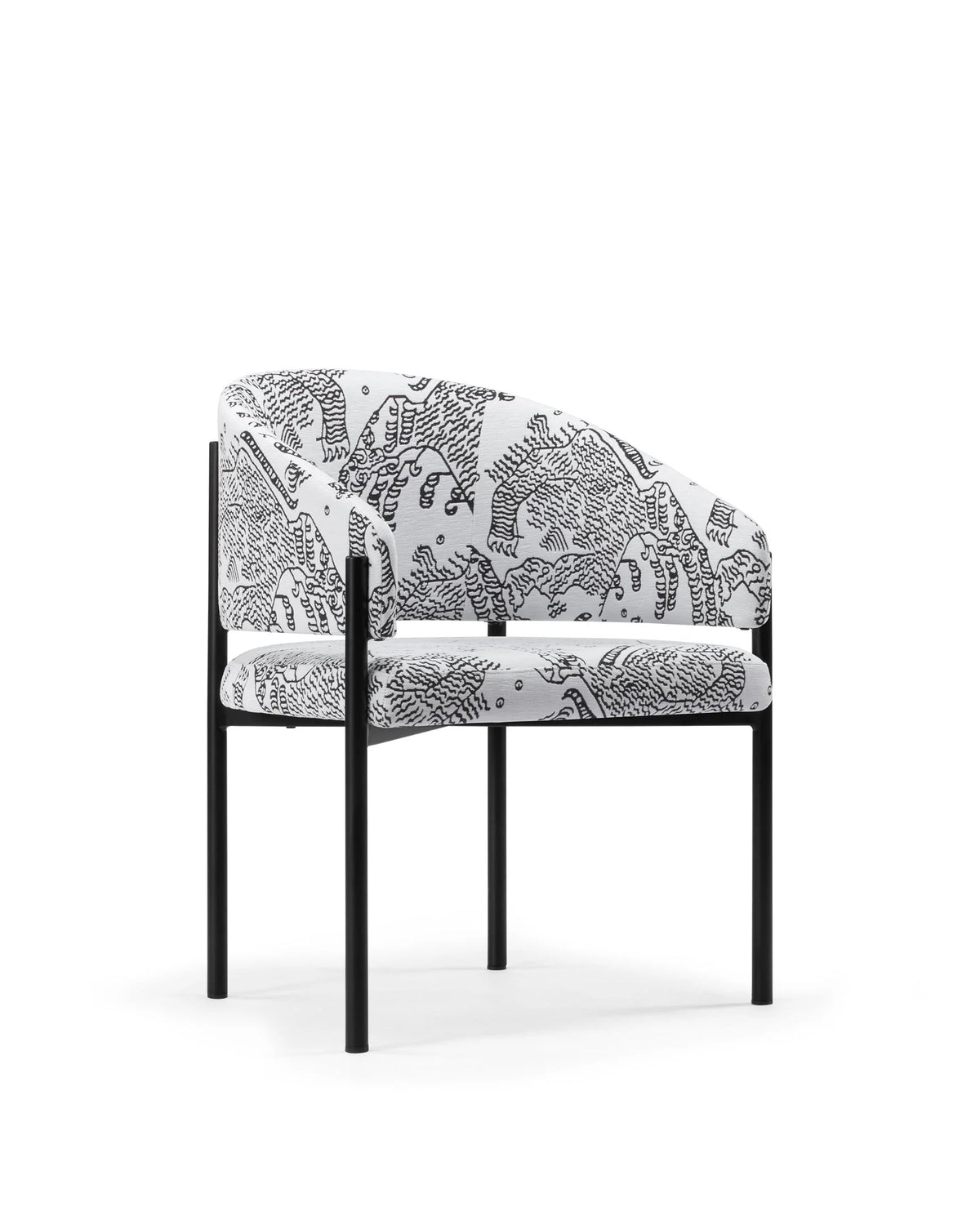 Esma™ barrel dining chair | metal frame - chairs curved with | madorne