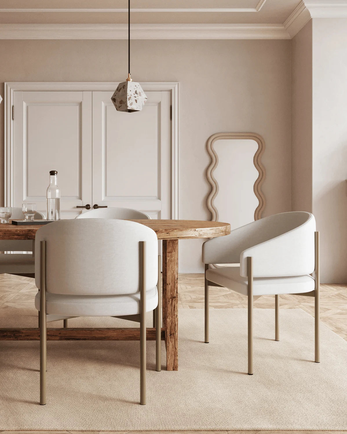 Esma™ barrel dining chair | metal frame - chairs curved with | madorne