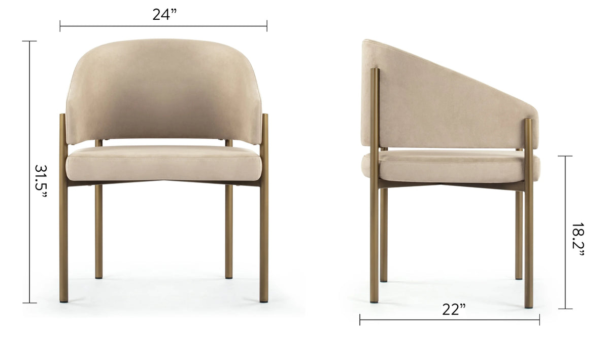 Esma™ barrel dining chair | metal frame - chairs curved with | madorne