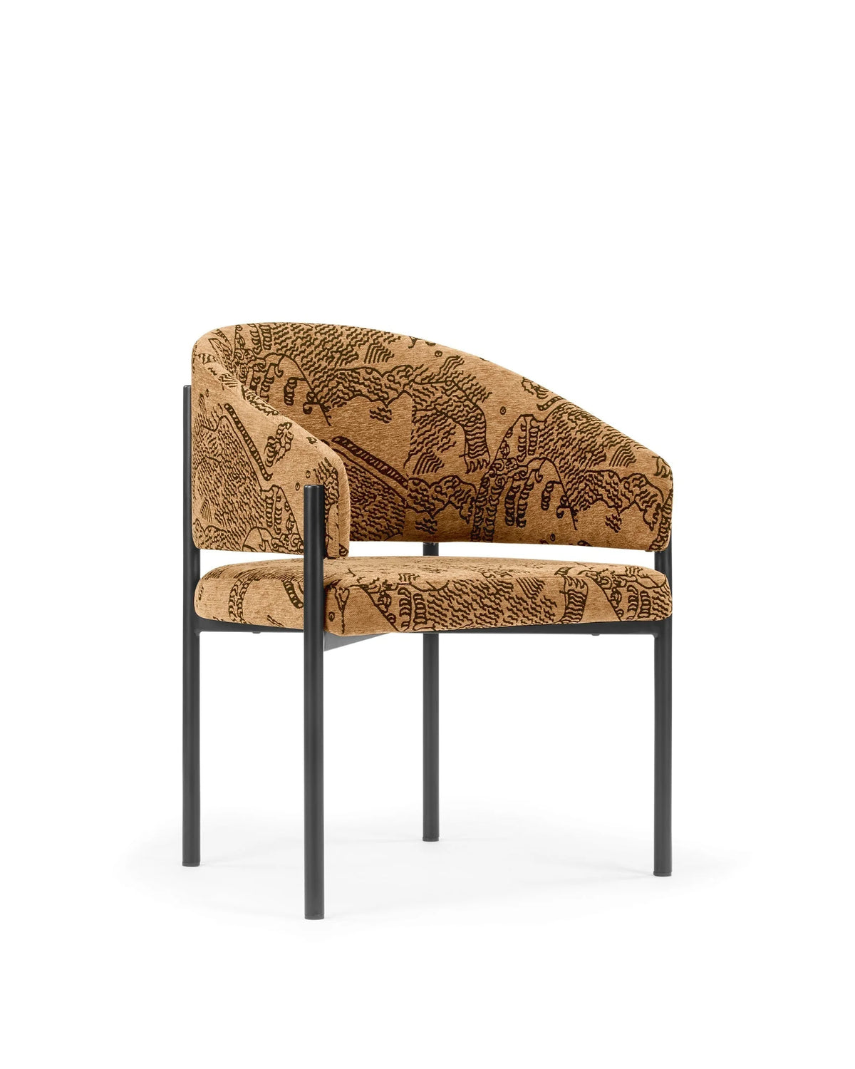 Esma™ barrel dining chair | metal frame - chairs curved with | madorne