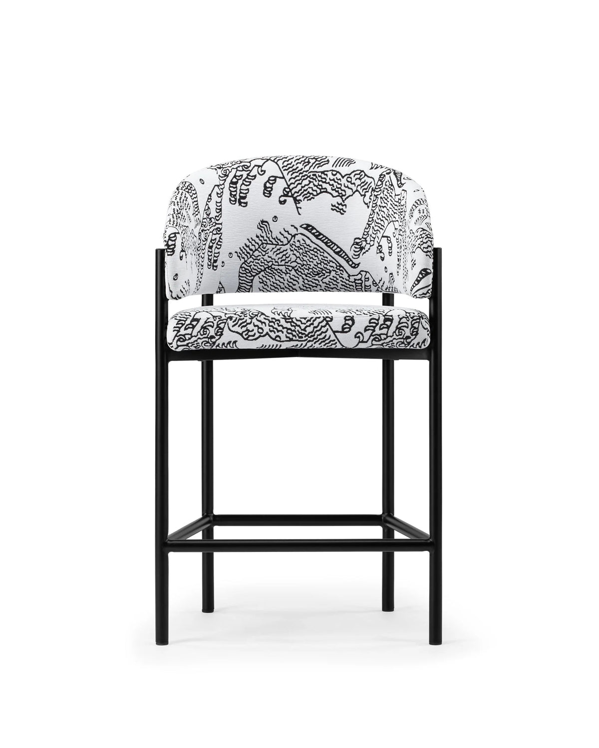 Esma™ counter stool | curved back and metal frame - white tiger mountain black - bar & stools esma | designer