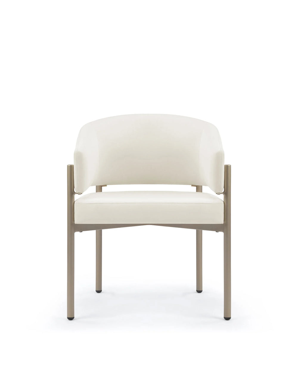 Esma outdoor™ dining chair | performance weave - ivory and brushed brass - outdoor chairs | madorne