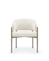 Esma outdoor™ dining chair | performance weave - ivory and brushed brass - outdoor chairs | madorne