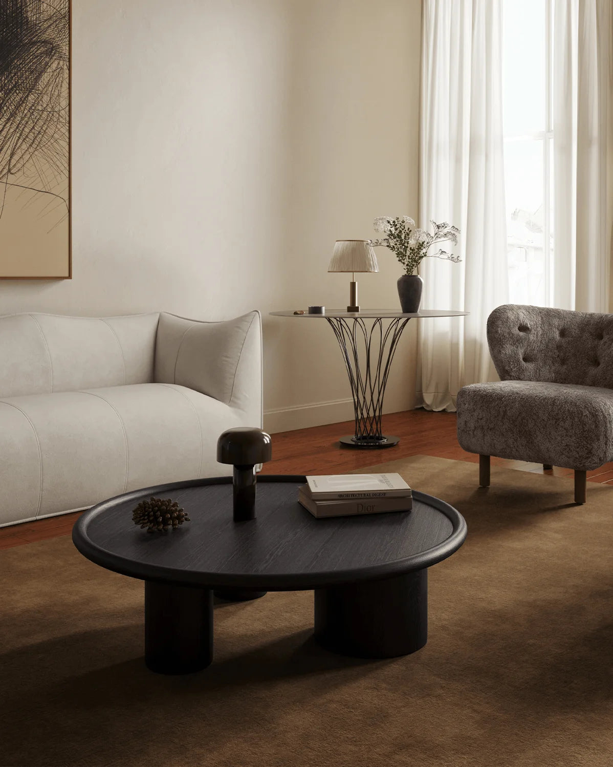 Fara™ coffee table | black painted ash veneer - tables fara | modern | madorne