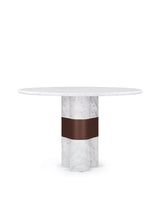 Firela™ round dining table 47in | honed white marble - tables firela | madorne