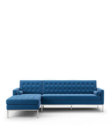 Flo 54™ left-chaise sofa | tailored modernist - indigo blue wool - 3 seaters 54 | designer three-seater | madorne