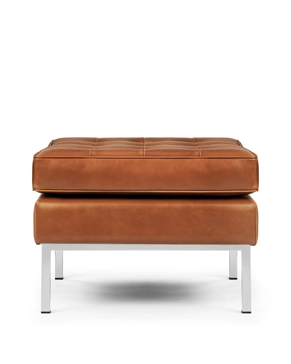 Flo 54™ ottoman | upholstery and steel - tan premium leather - stools & ottomans 54 | modern | contemporary design