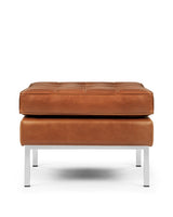 Flo 54™ ottoman | upholstery and steel - tan premium leather - stools & ottomans 54 | modern | contemporary design