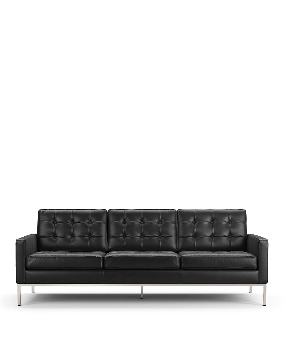 Flo 54™ three-seater sofa | tailored modernist - midnight black premium leather - 3 seaters 54 | designer | madorne