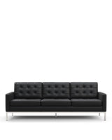 Flo 54™ three-seater sofa | tailored modernist - vintage black vegan leather - 3 seaters 54 | designer | madorne