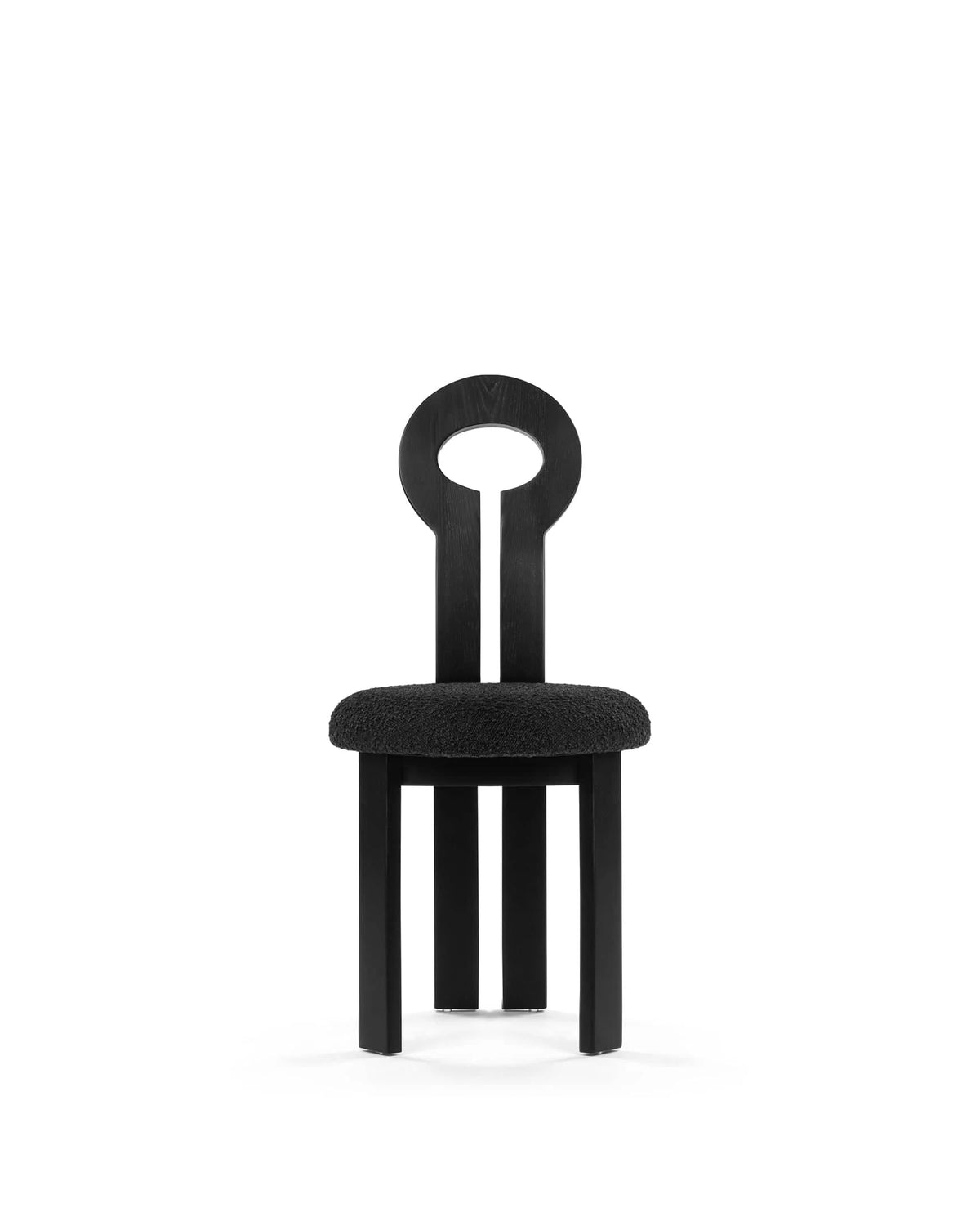 Gioco halo™ dining chair | walnut wood - black boucle - chairs halo inspired by whit | madorne