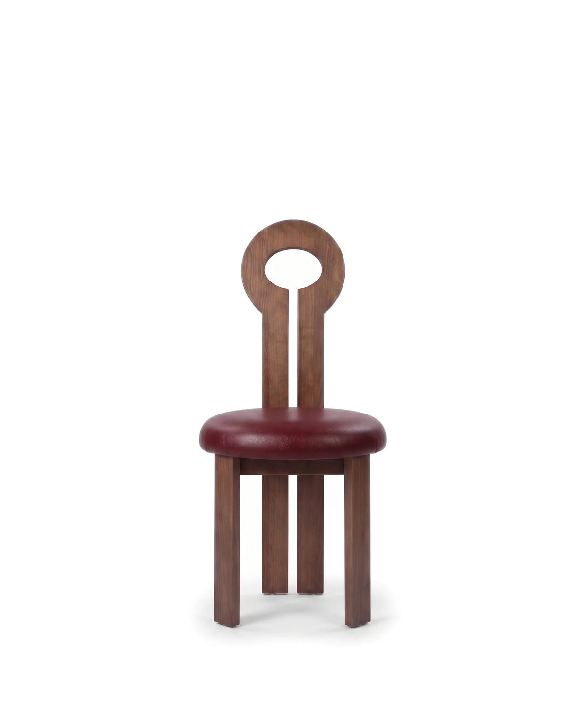 Gioco halo™ dining chair | walnut wood - oxblood leather - chairs halo inspired by whit | madorne