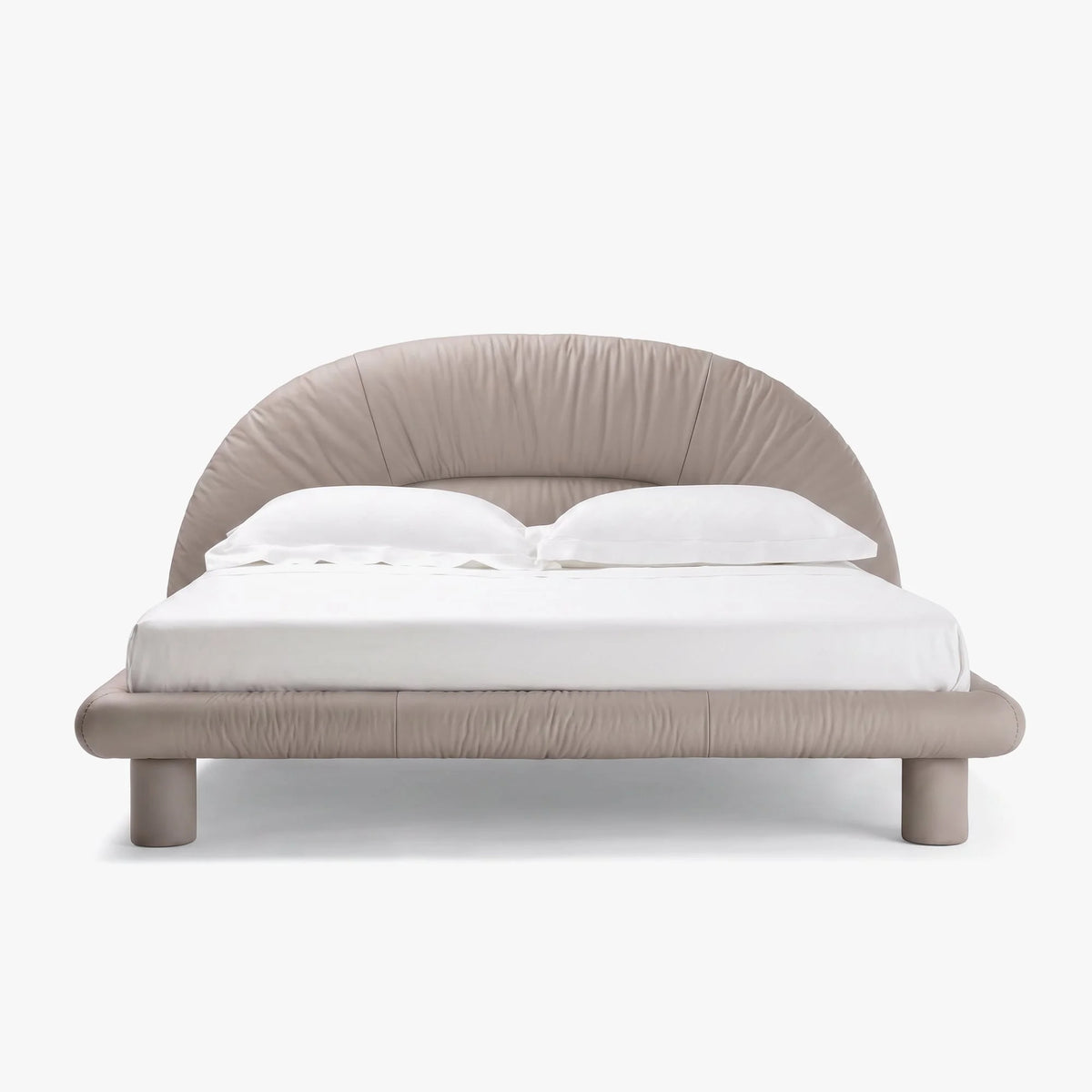 Halo 26 Sculptural Leather Bed Frame – front view