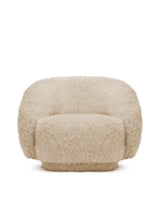 Jolie 18™ lounge chair | curved upholstery - almond long hair sherpa - chairs 18 | designer | madorne