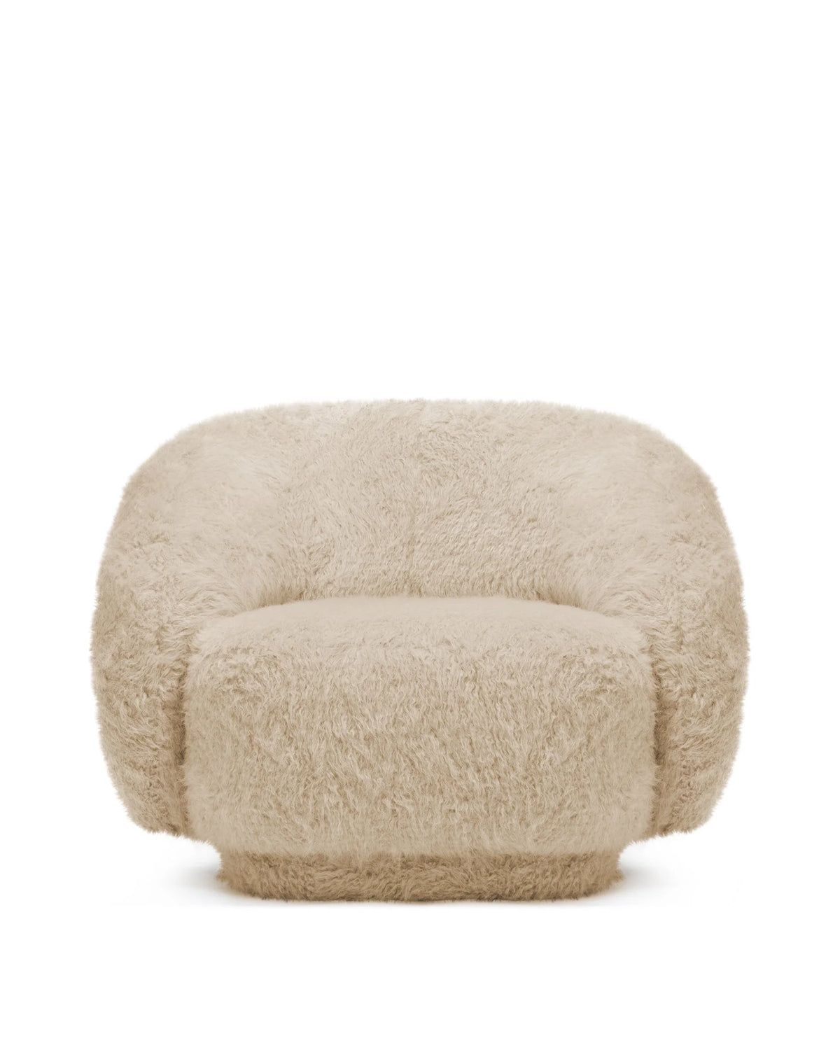 Jolie 18™ lounge chair | curved upholstery - almond long hair sherpa - chairs 18 | designer | madorne