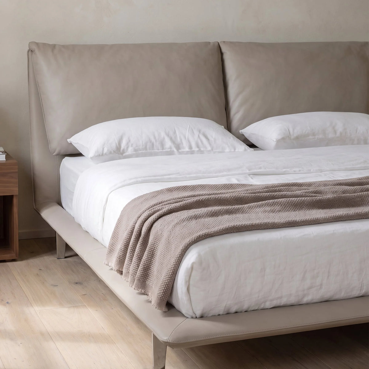 Jon 12 Low-Profile Leather Bed Frame – detail view 3