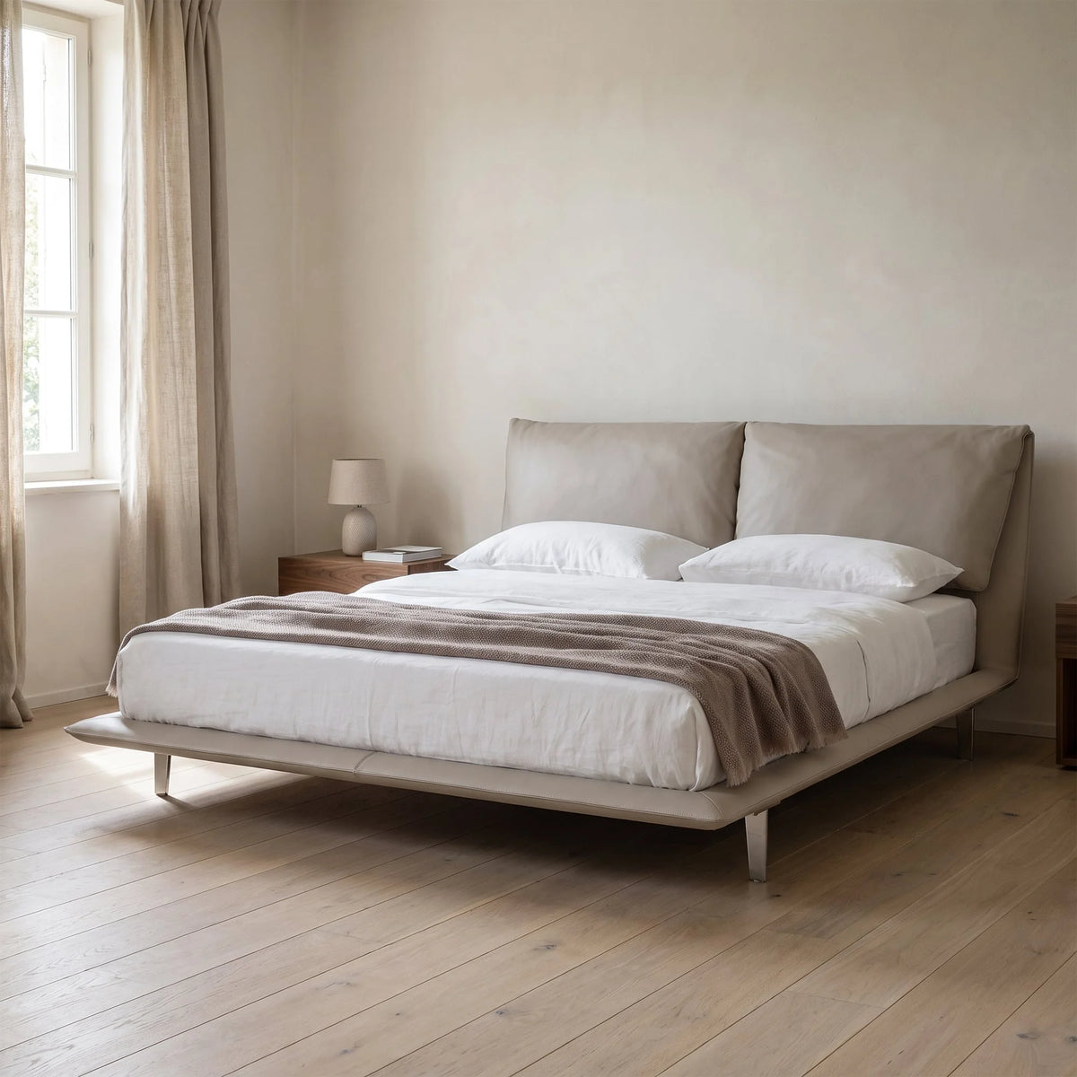 Jon 12 Low-Profile Leather Bed Frame – detail view 2