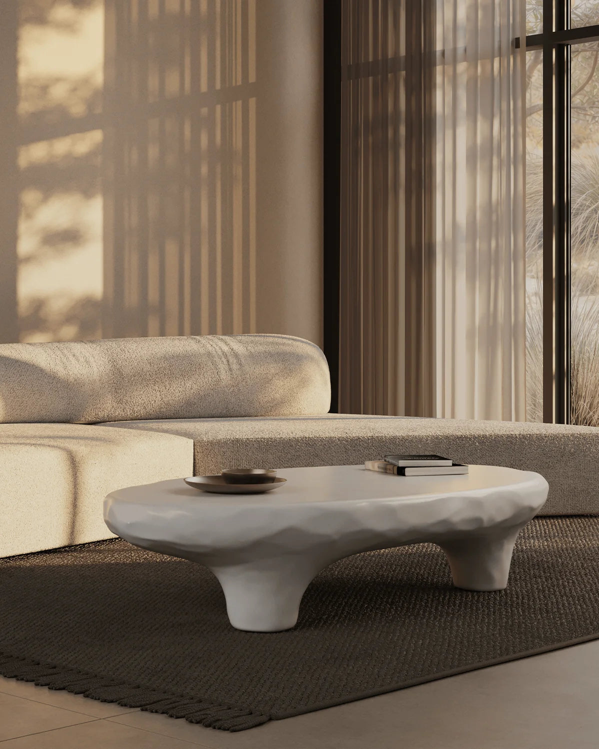 Koba™ coffee table | hand-finished concrete - tables koba | modern | madorne