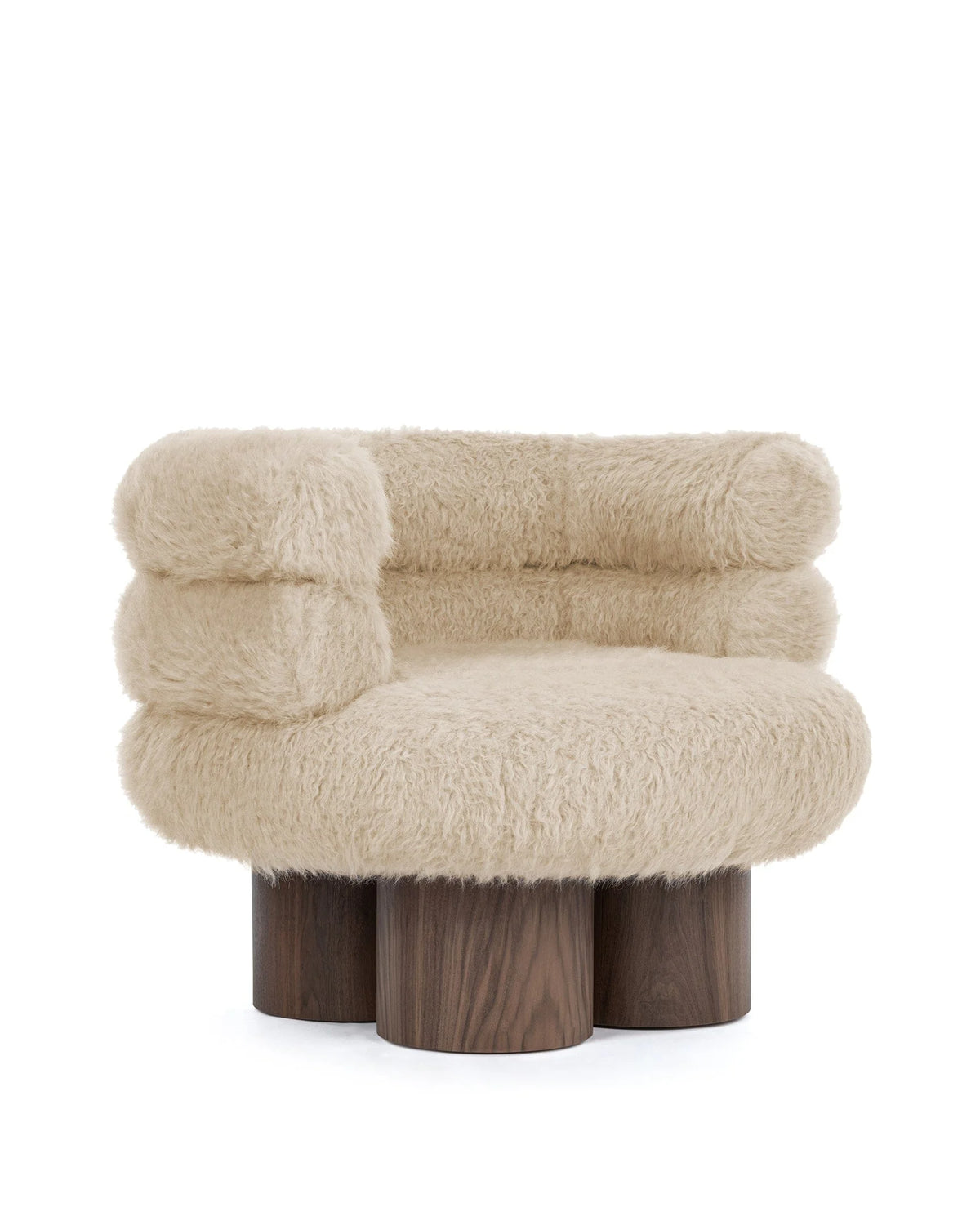 Lanna™ Lounge Chair | Sherpa and Walnut