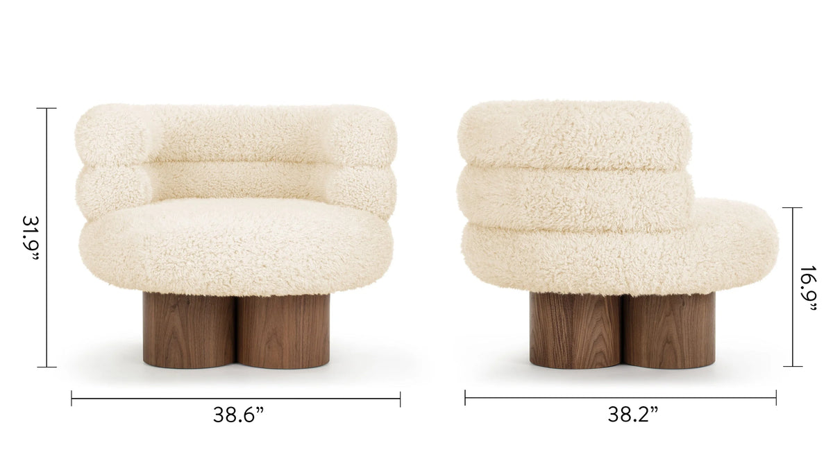Lanna™ Lounge Chair | Sherpa and Walnut