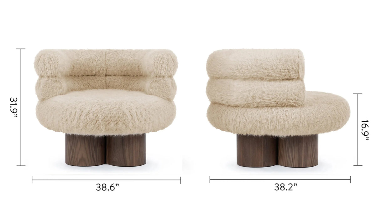 Lanna™ Lounge Chair | Sherpa and Walnut