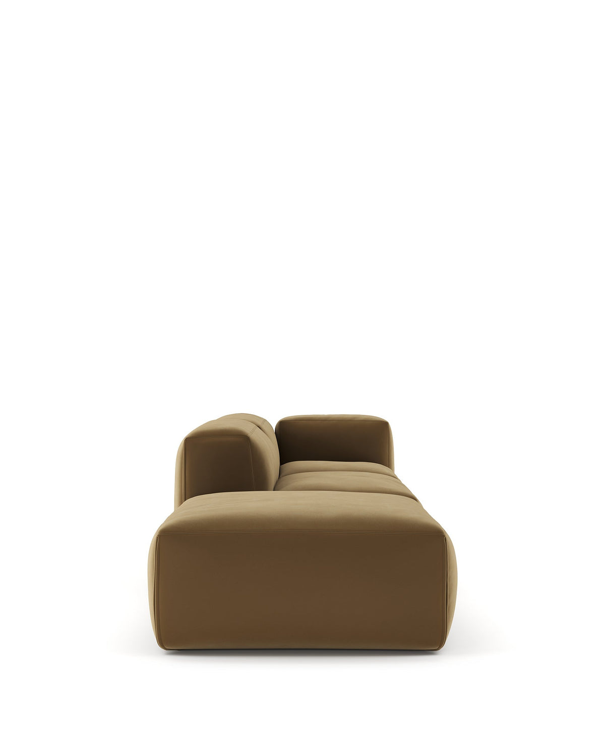 Le mur 72™ open end sofa left | luxe velvet - old gold / sectionals 72 | sectional | madorne