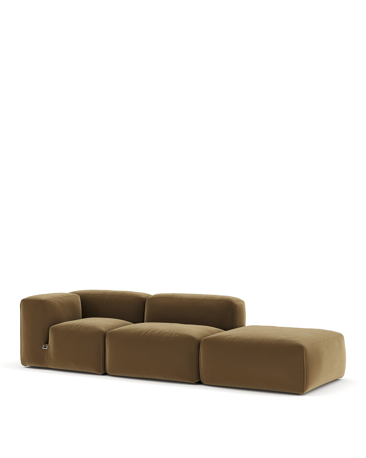 Le mur 72™ open end sofa right | luxe velvet - old gold / sectionals 72 | sectional | madorne