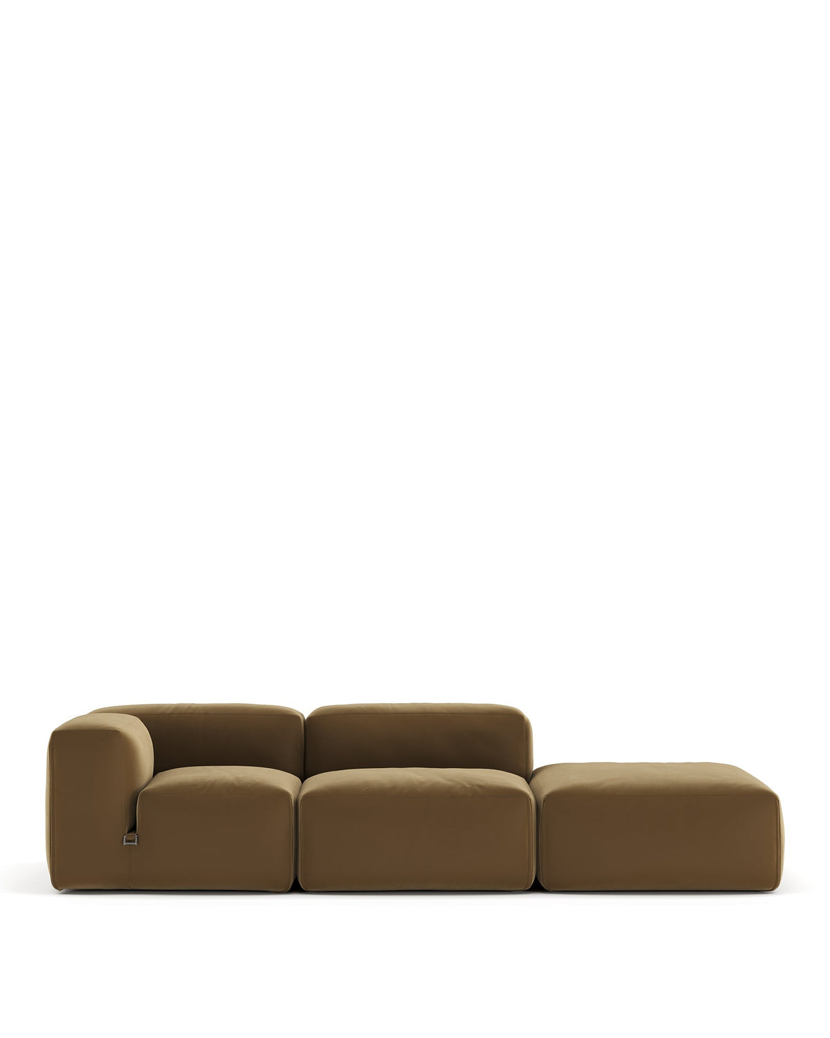 Le mur 72™ open end sofa right | luxe velvet - old gold / sectionals 72 | sectional | madorne