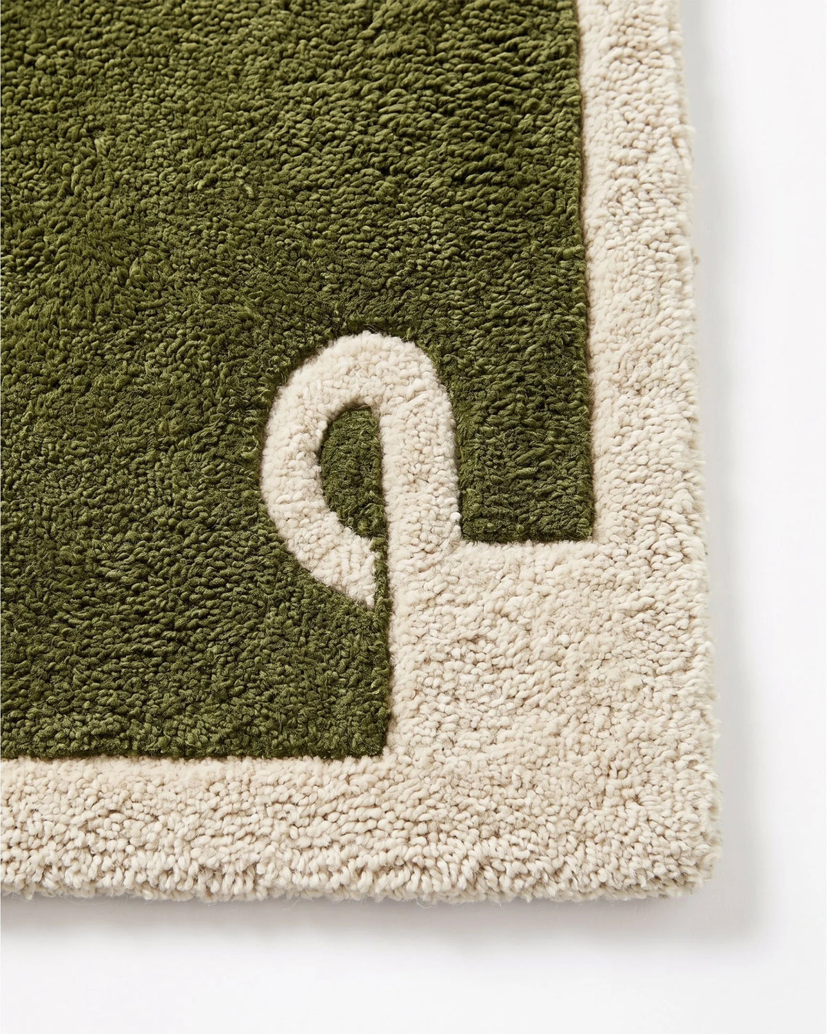 Loopa™ Wool Rug | Olive and Cream
