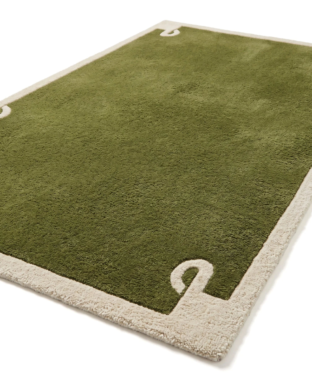 Loopa™ Wool Rug | Olive and Cream