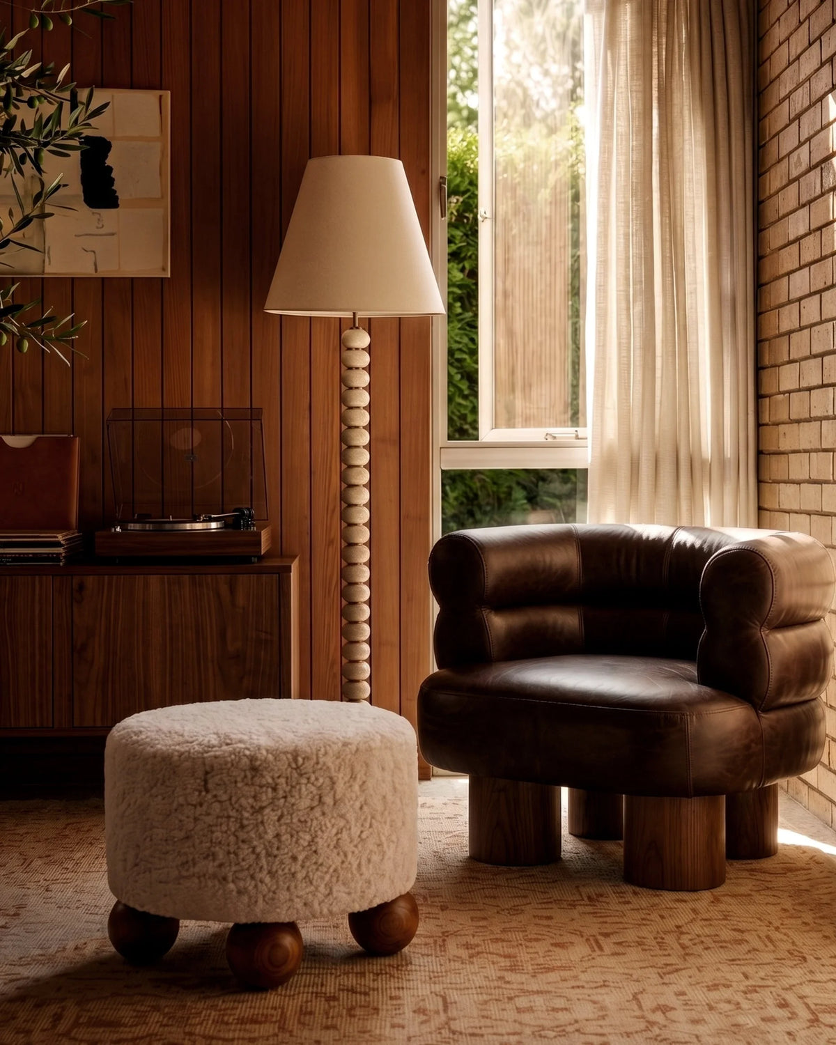 Luno™ Ottoman | Long-Hair Sherpa