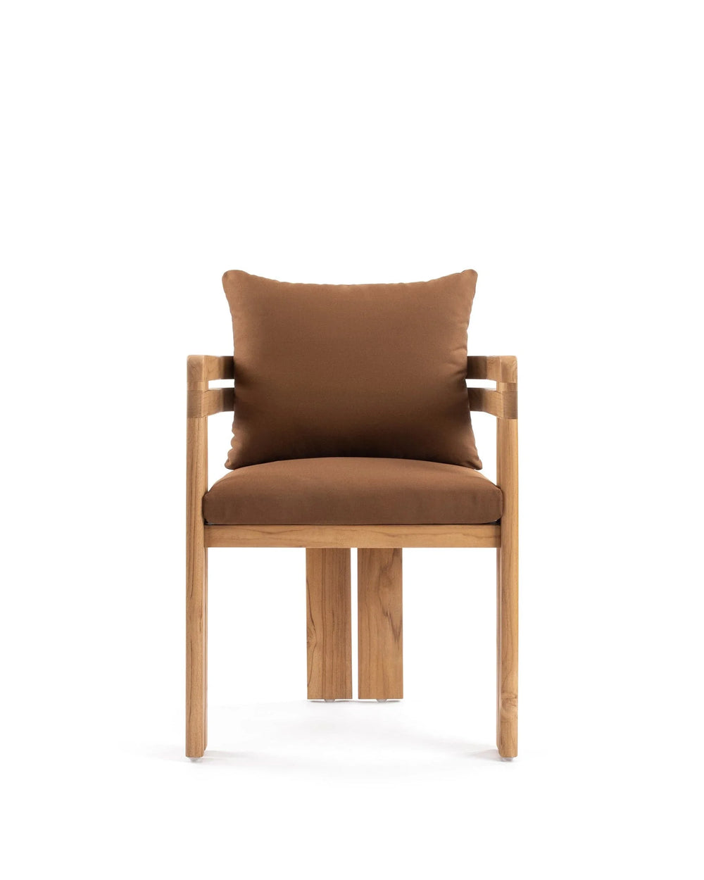 Luso™ outdoor dining chair | teak and cushion - natural with mocha cushions - chairs luso | madorne