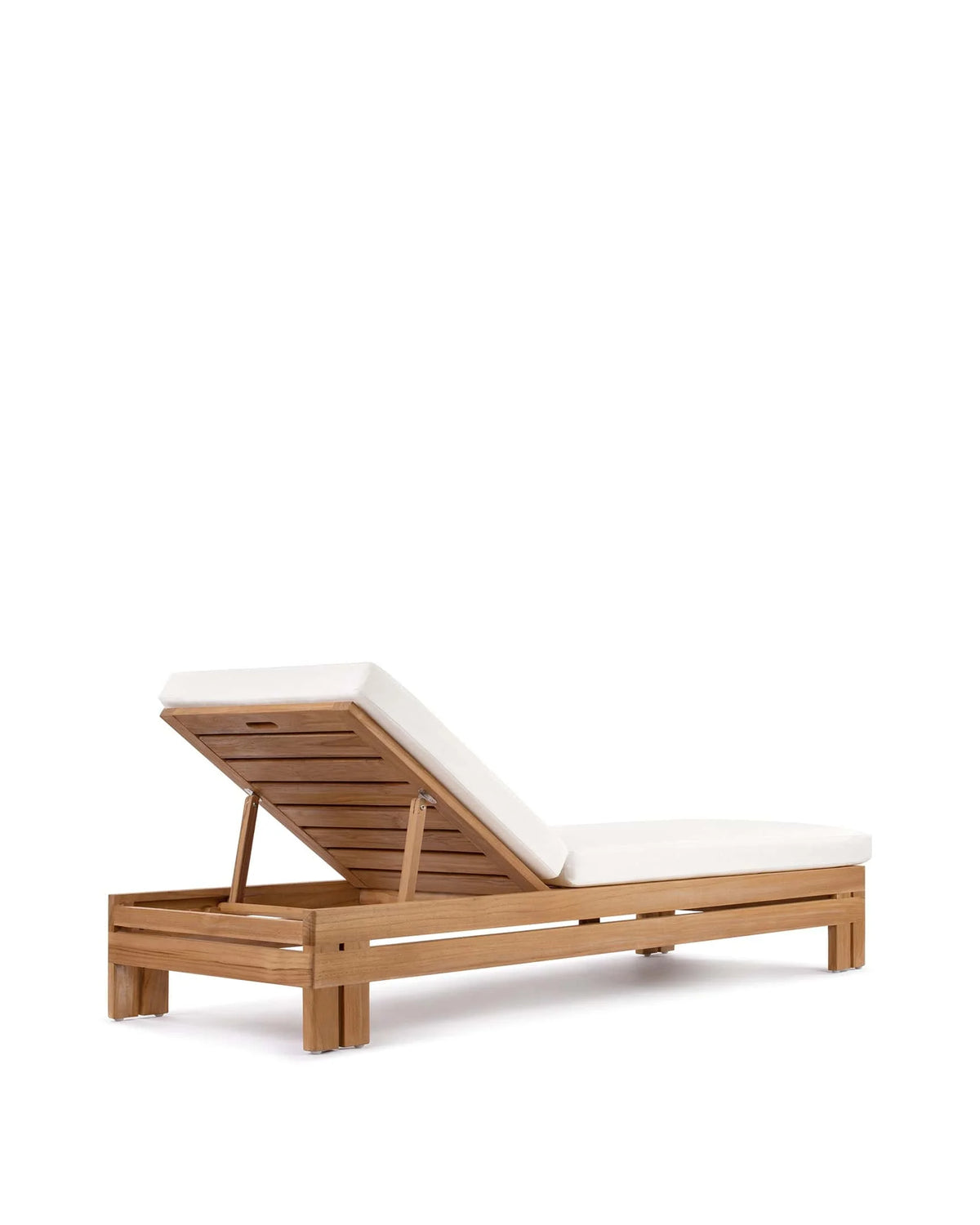 Luso™ outdoor lounger | teak and quick-dry cushion - lounge chairs luso | madorne